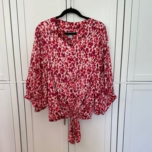 Chico's Vibrant Red and White Blouse